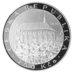 Stříbrná mince 200 Kč První pražská defenestrace 600. výročí 2019 proof