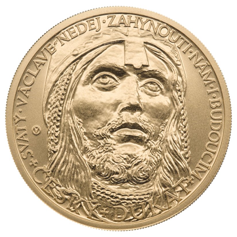 Obchodní mince jednodukát Sv. Václav, rub, emise 2024