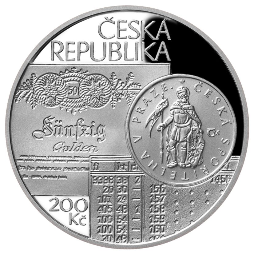 200 Kč Založení české spořitelny Böhmische Sparkasse 200. výročí, líc - proof, 2025
