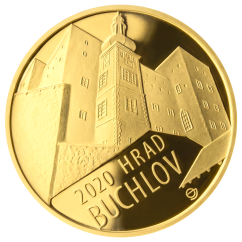 Zlatá mince 5000 Kč Hrad Buchlov 2020 proof