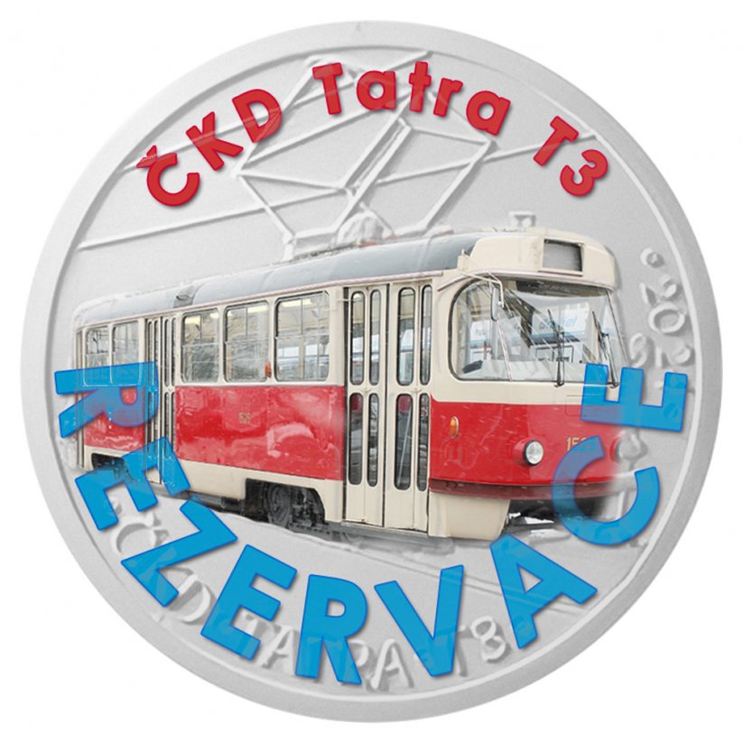Stříbrná mince 500 Kč Tramvaj ČKD Tatra T3 2024 proof (REZERVACE)