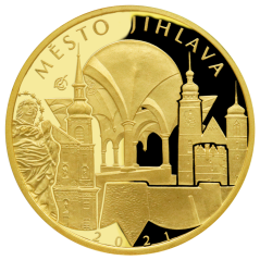 5000 Kč zlatá mince MPR Jihlava, rub, proof, 2021