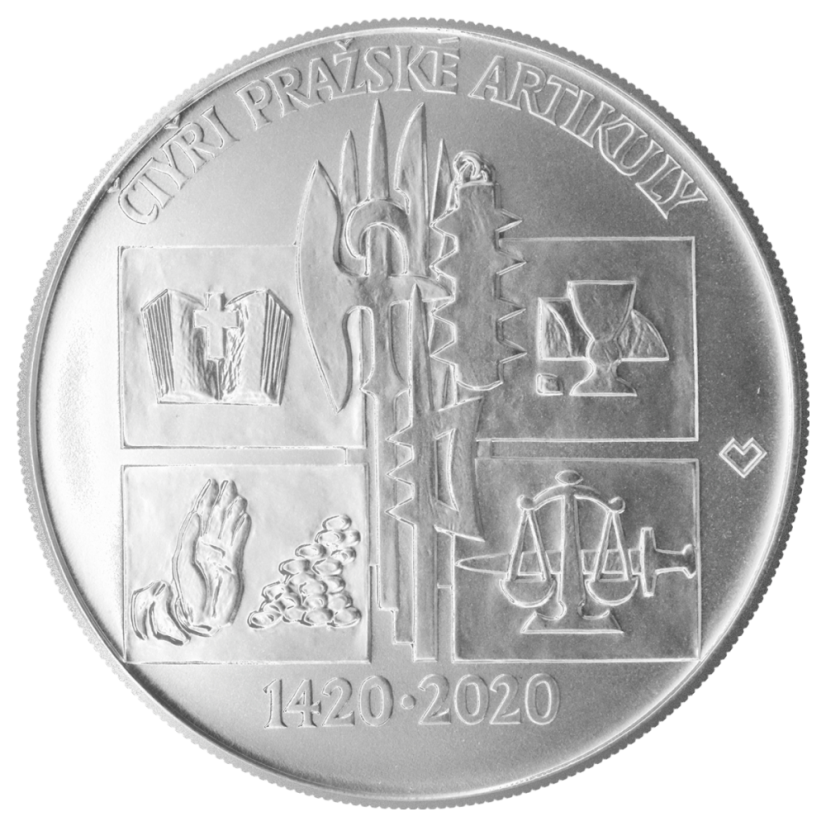 Čtyři pražské artikuly  600. výročí vydání, 200 Kč, rub - standard, 2020