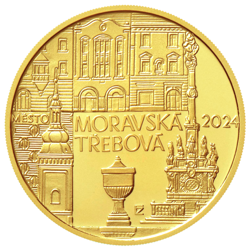 5000 Kč zlatá mince MPR Moravská Třebová, rub, standard, 2024