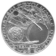 První ulělé družice země (Sputnik), 50. výročí vypuštění, bk - rub - emise ČNB 2007