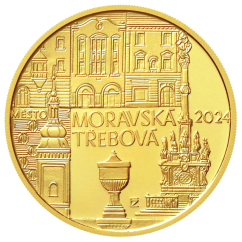 5000 Kč zlatá mince MPR Moravská Třebová, rub, standard, 2024 5000 Kč zlatá mince MPR Moravská Třebová, rub, standard, 2024