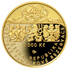 5000 Kč zlatá mince MPR Štramberk, líc, proof, 2025