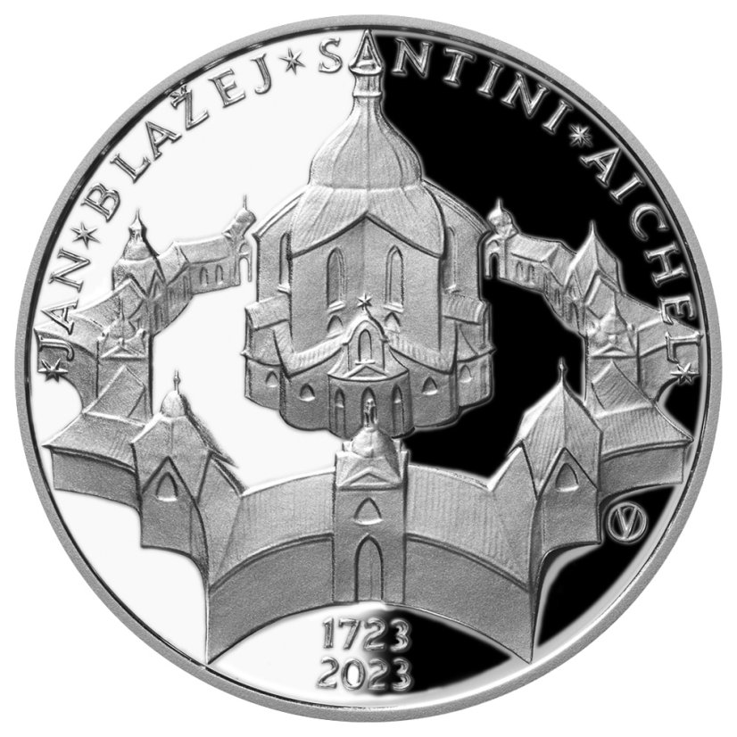 200 Kč Jan Blažej Santini-Aichel 300. výročí úmrtí, rub - proof, 2023