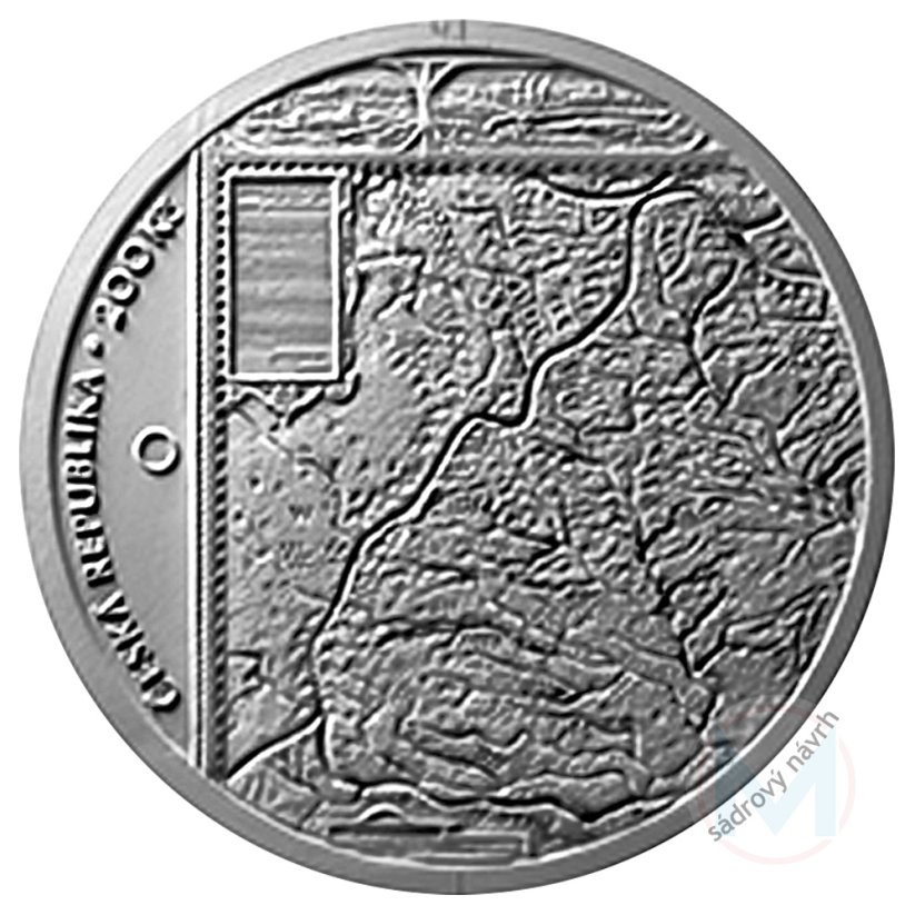 Stříbrná mince 200 Kč Vydání Komenského mapy Moravy 400. výročí 2024 standard