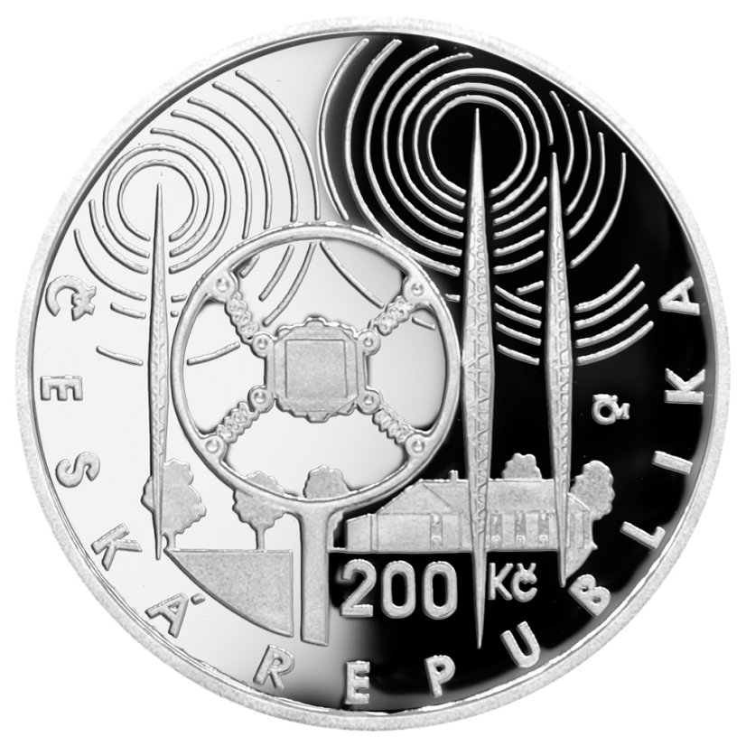 200 Kč Zahájení pravidelného vysílání čs rozhlasu 100. výročí, rub - proof, 2023