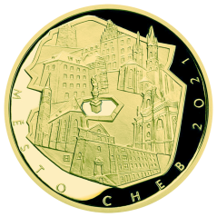 5000 Kč zlatá mince MPR Cheb, rub, proof, 2021