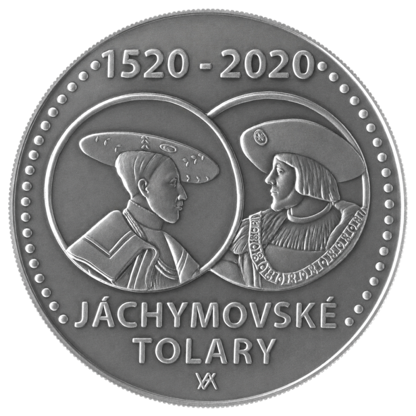 Jáchymovské tolary, 500. výročí zahájení ražby, ČNB 2020,  rubová strana, standard