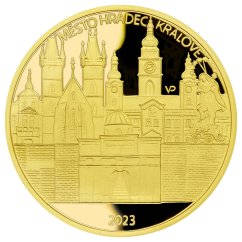 5000 Kč zlatá mince MPR Hradec Králové, rub - proof, 2023