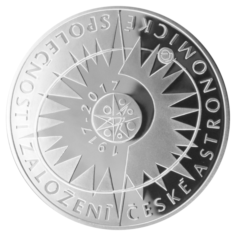 Založení České astronomické společnosti 100. výročí , 200 Kč, ČNB 2017, rubová strana, proof