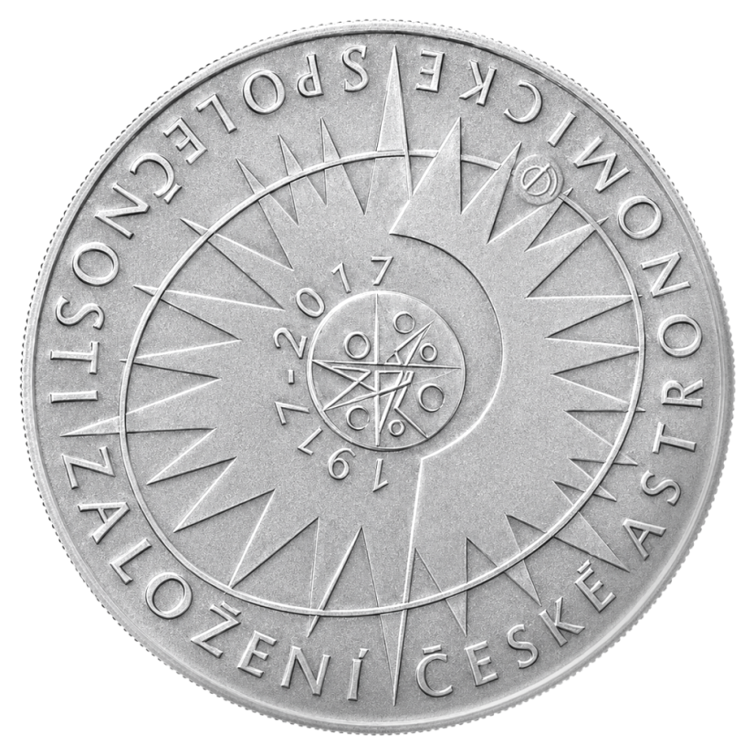 Založení České astronomické společnosti 100. výročí , 200 Kč, ČNB 2017, rubová strana, proof