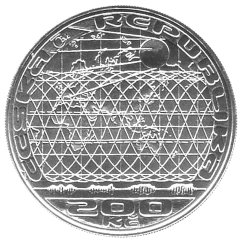 První ulělé družice země (Sputnik), 50. výročí vypuštění, bk - líc - emise ČNB 2007