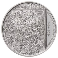 Komenského mapa Moravy - 400. výročí vydání, standard - rub - emise ČNB 2024