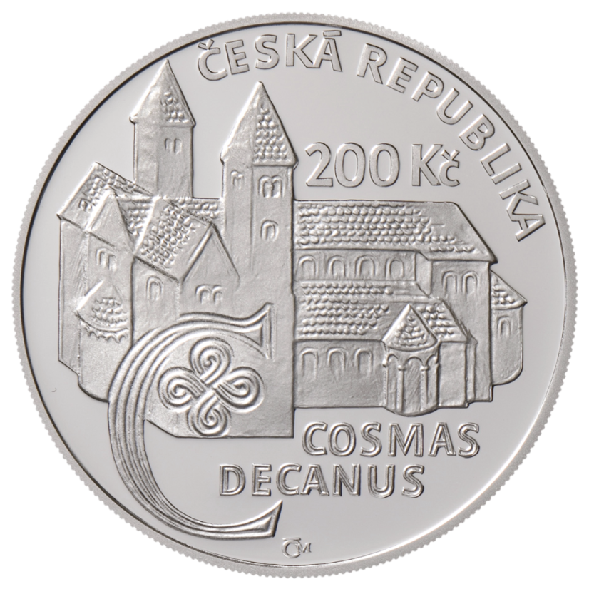 Kronikář Kosmas 900. výročí úmrtí, 200 Kč, líc - standard, 2025