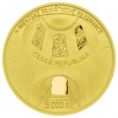 Zlatá mince 5000 Kč Městská památková rezervace Hradec Králové 2023 proof