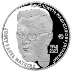 200 Kč J. K. Matocha arcibiskupem olomouckým 75. výročí, rub - proof, 2023