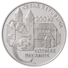 Kronikář Kosmas 900. výročí úmrtí, 200 Kč, líc - standard, 2025 Kronikář Kosmas 900. výročí úmrtí, 200 Kč, líc - standard, 2025