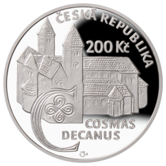 Kronikář Kosmas 900. výročí úmrtí, 200 Kč, líc - proof, 2025