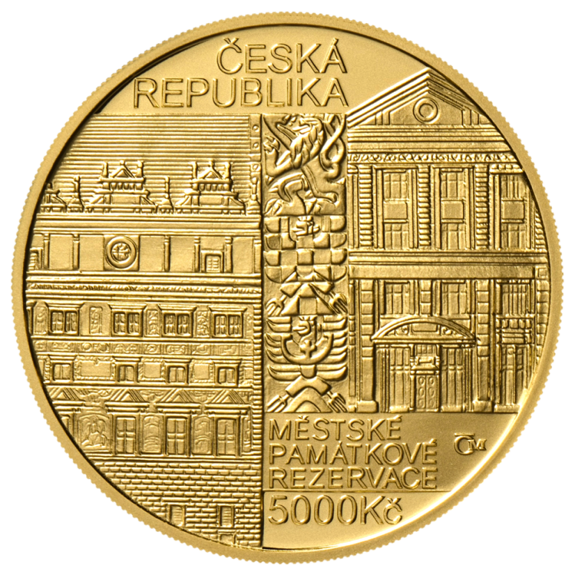 5000 Kč zlatá mince MPR Plzeň, standard, lícní strana mince, 2026