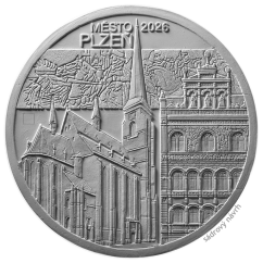 Umělecký sádrový návrh zlaté mince MPR Plzeň - rubová strana