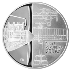 Stříbrná mince 200 Kč Sestrojení prvního letounu československé výroby Bohemia B-5 100. výročí 2019 proof