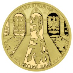 Zlatá pamětní mince Kroměříž - líc - proof