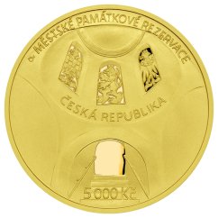5000 Kč zlatá mince MPR Hradec Králové, líc - proof, 2023