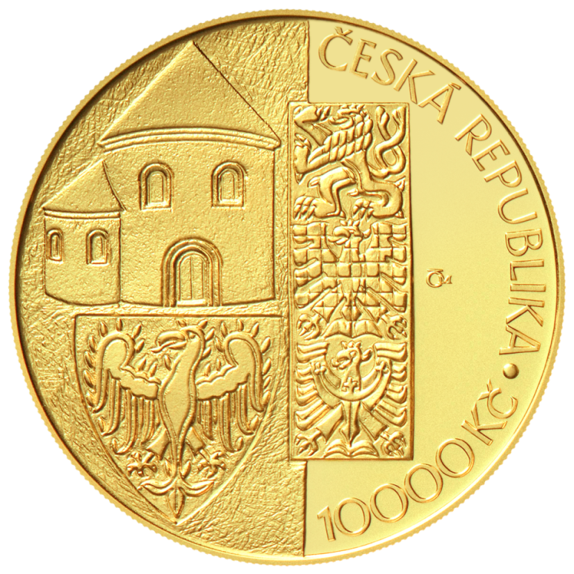 Mimořádná zlatá mince 10000 Kč Začátek vlády knížete Václava - lícní strana - standard, ČNB 2025