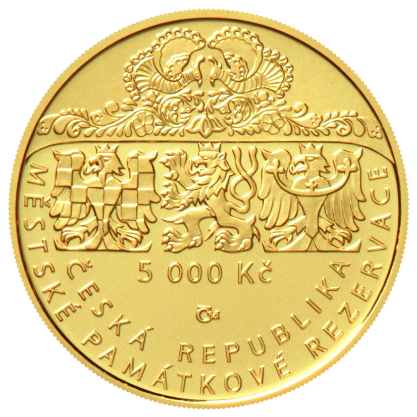 5000 Kč zlatá mince MPR Štramberk, líc, standard, 2025