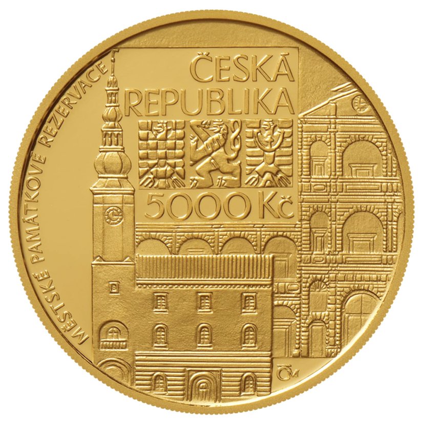 5000 Kč zlatá mince MPR Moravská Třebová, líc, standard, 2024