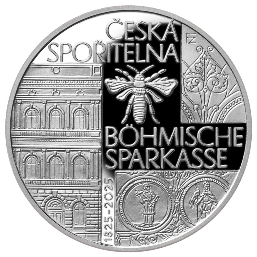 200 Kč Založení české spořitelny Böhmische Sparkasse 200. výročí, rub - proof, 2025