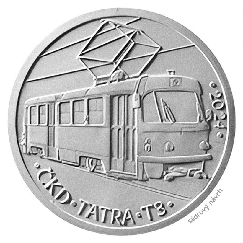 500 Kč Tramvaj ČKD Tatra T3, rub - sádrový návrh, 2024