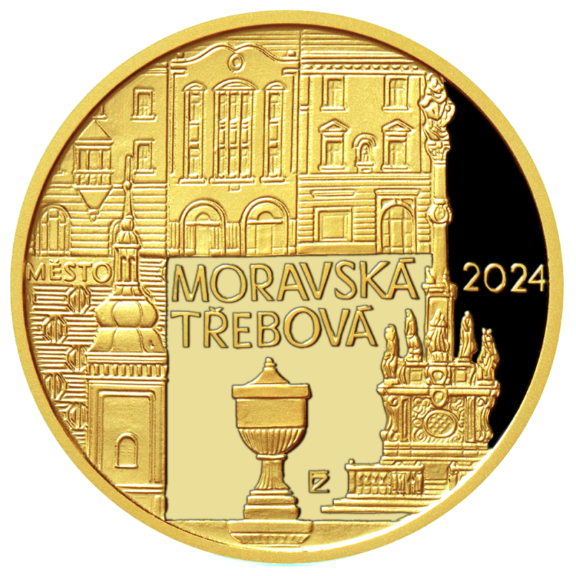 5000 Kč zlatá mince MPR Moravská Třebová, rub, proof, 2024