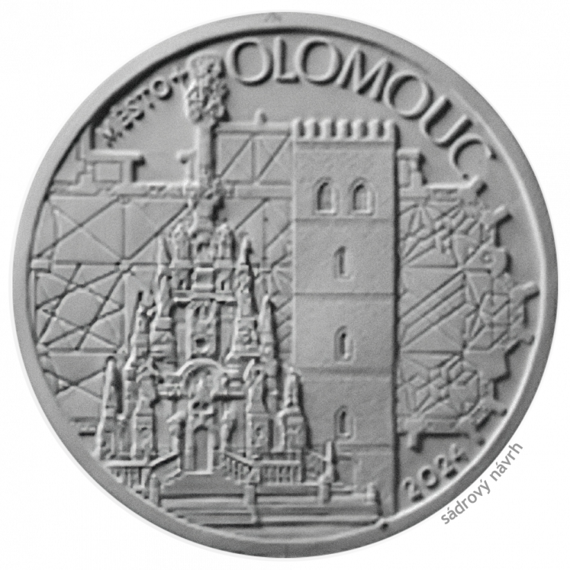 Zlatá mince 5000 Kč Městská památková rezervace Olomouc 2024 standard