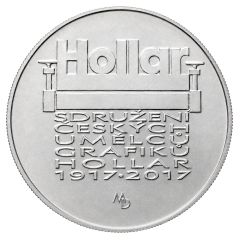 Stříbrná mince 200 Kč Založení Sdružení českých umělců a grafiků Hollar 100. výročí 2017 standard