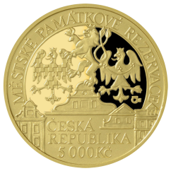 5000 Kč zlatá mince MPR Litoměřice, líc, proof, 2022 5000 Kč zlatá mince MPR Litoměřice, líc, proof, 2022