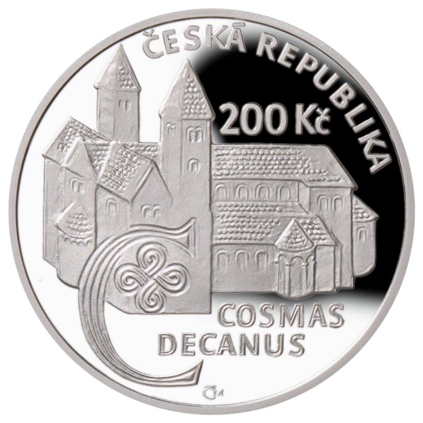 Kronikář Kosmas 900. výročí úmrtí, 200 Kč, líc - proof, 2025