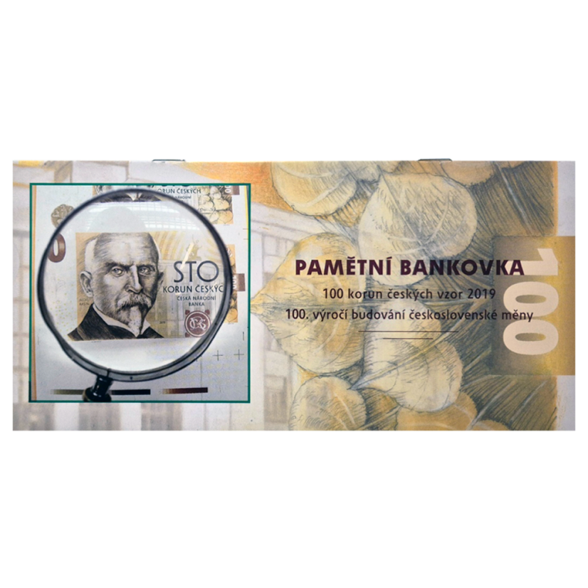 Pamětní bankovka 100 Kč 2019 Budování československé měny I - Alois Rašín - letáček