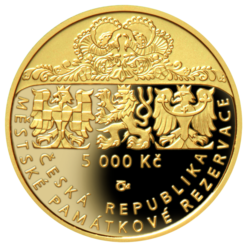 5000 Kč zlatá mince MPR Štramberk, líc, proof, 2025