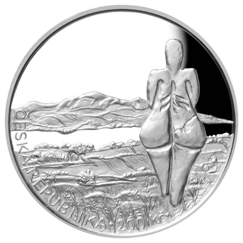 Nález plastiky ženy v Dolních Věstonicích, tzv. Věstonická venuše, ČNB 2025, lícní strana, proof