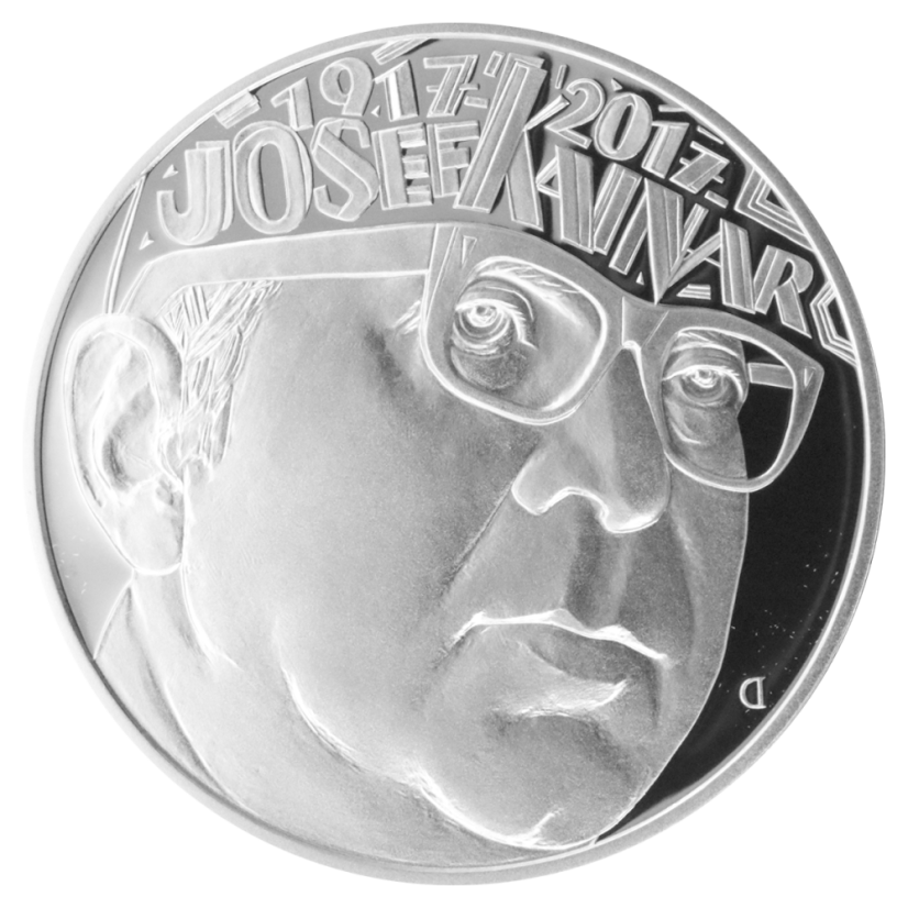 Josef Kainar 100. výročí narození, 200 Kč, ČNB 2017, rubová strana, proof