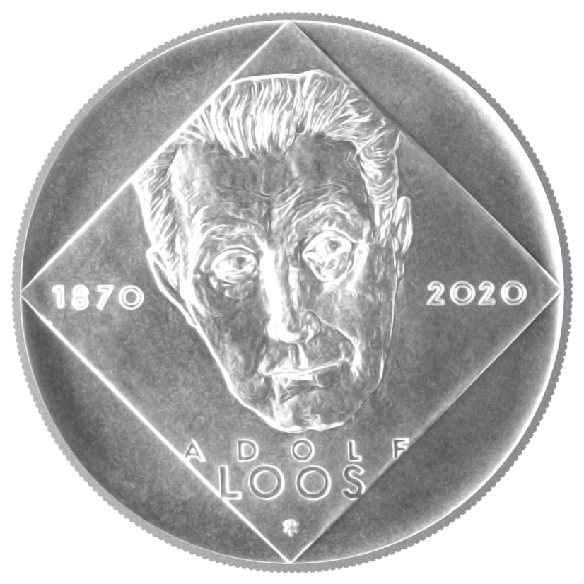 Adolf Loos 150. výročí narození, 200 Kč, líc - standard, 2020