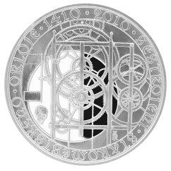 Sestrojení Staroměstského orloje 600. výročí, 200 Kč, proof, emise ČNB 2010, rubová strana