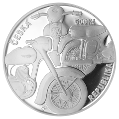 Stříbrná mince 500 Kč Motocykl Jawa 250 2022 proof
