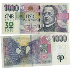 Oběžná bankovka 1000 Kč vzor 2008, emise ČNB 2023 Oběžná bankovka 1000 Kč vzor 2008, emise ČNB 2023