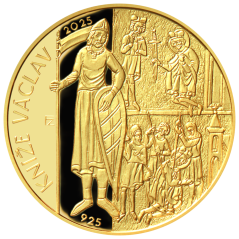 Mimořádná zlatá mince 10000 Kč Začátek vlády knížete Václava - rubová strana - proof, ČNB 2025